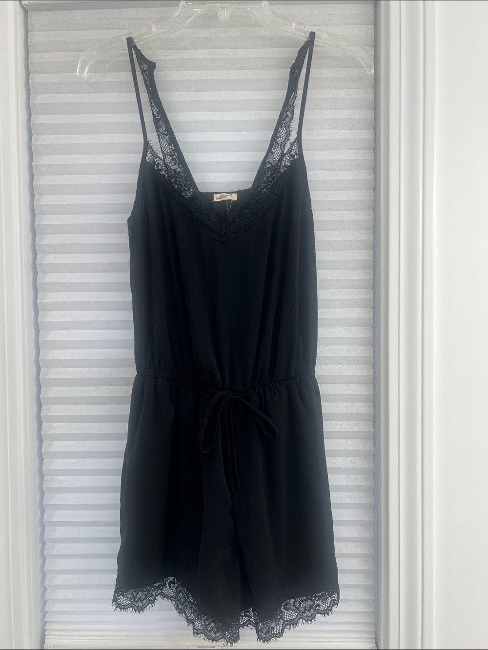 Hollister Black Lace-Trim Romper